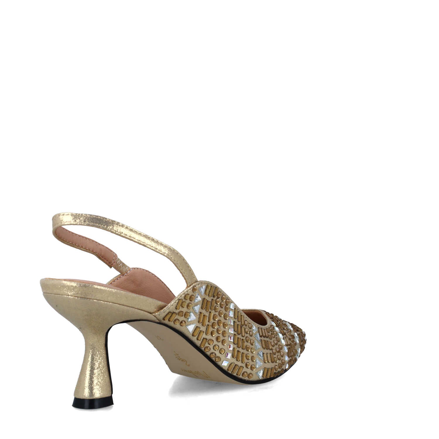 Gold Studded Slingback Pumps