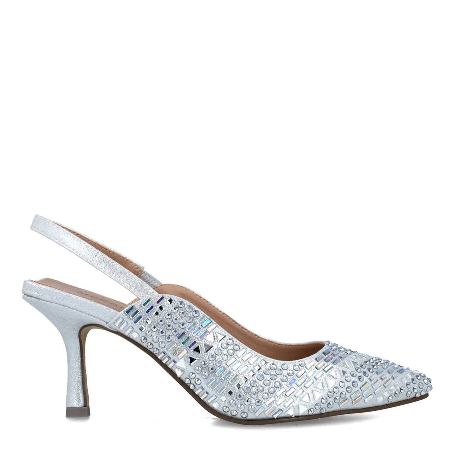 Silver Studded Slingback Pumps