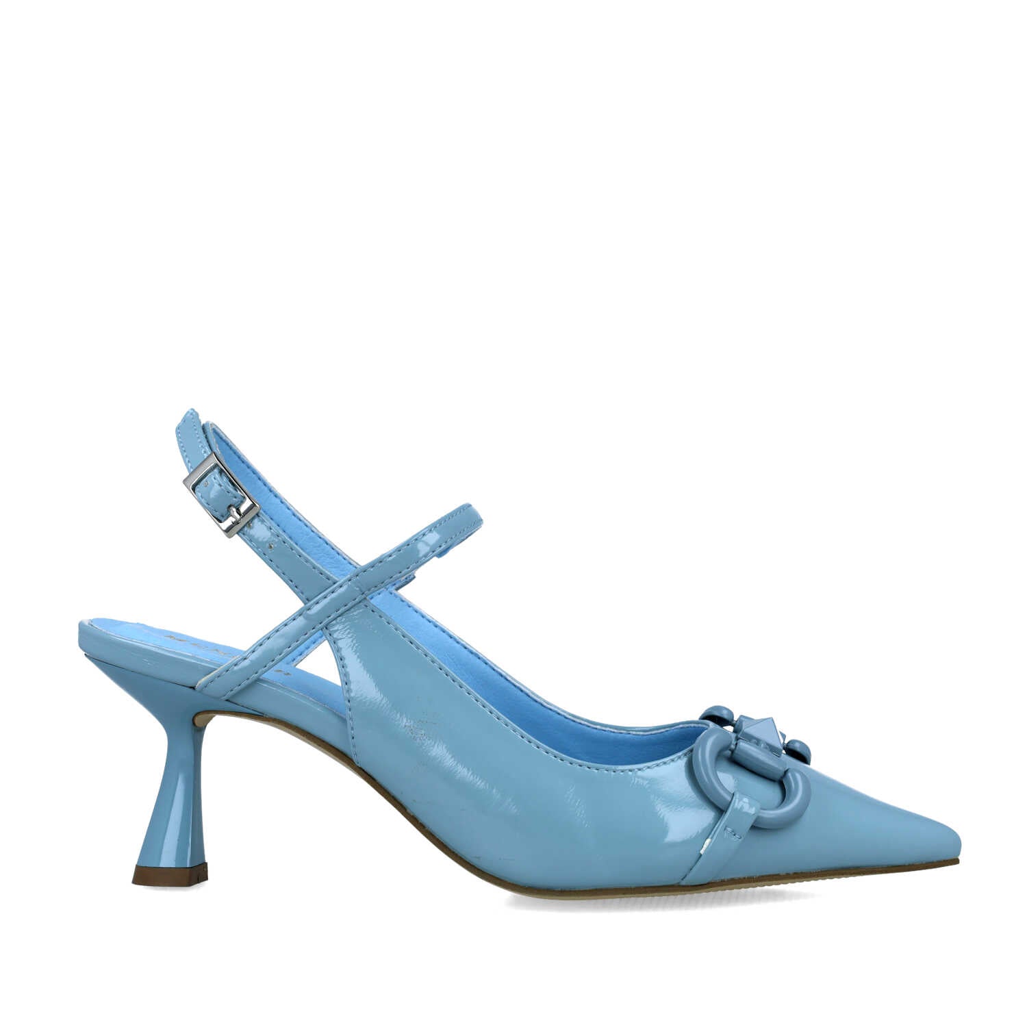 Blue Ankle-Strap Pumps