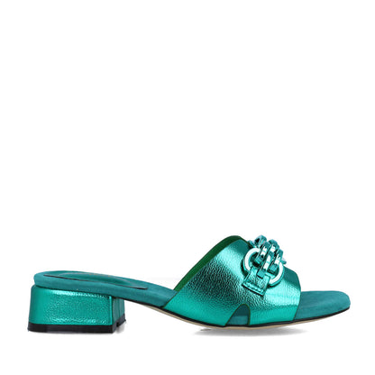 Green Slipper Mules