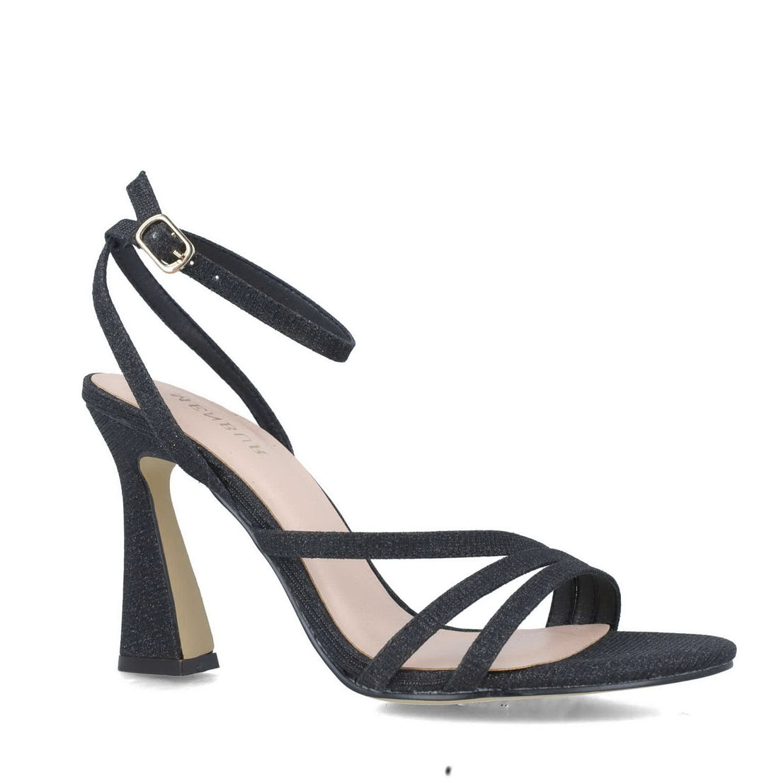 Black High-Heel Sandals With Ankle-Strap