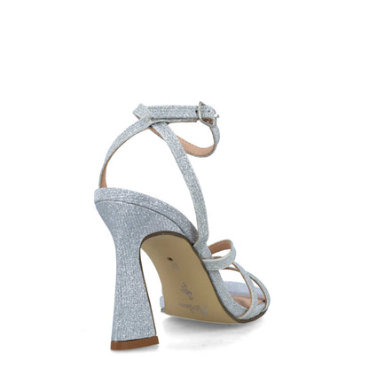 Silver High-Heel Sandals With Ankle-Strap