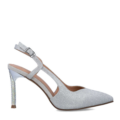 Silver Slingback Pumps