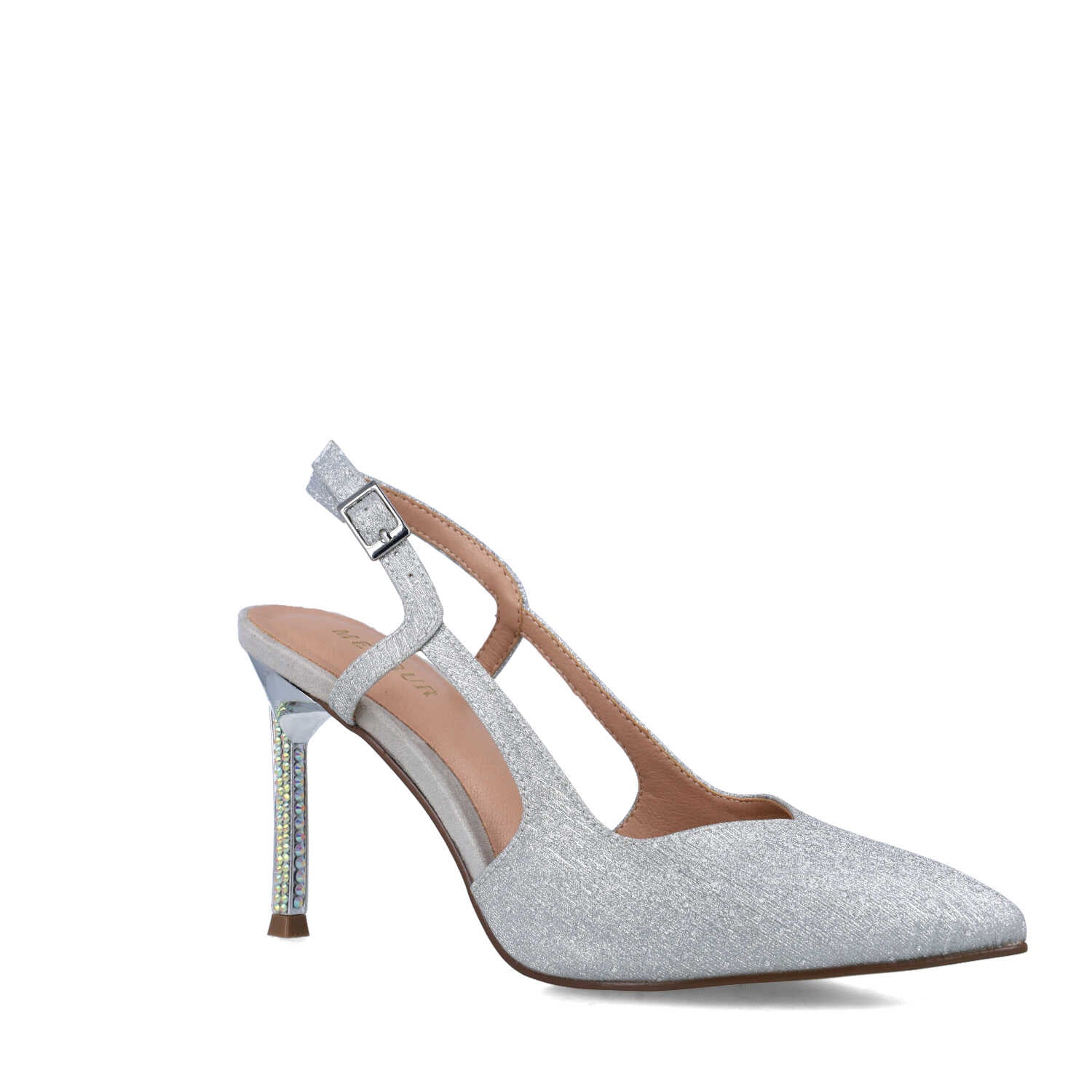 Silver Slingback Pumps