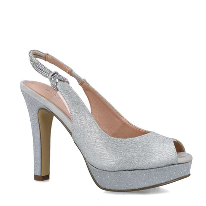 Silver Slingback Peep Toe High-Heels