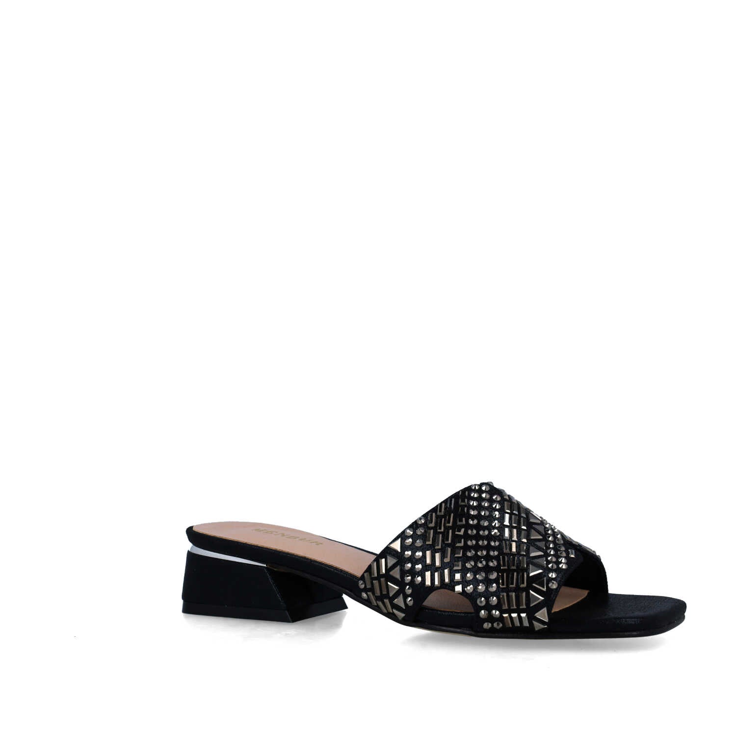 Black Studded Mules