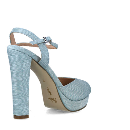 Blue Peep Toe Ankle-Strap Heels