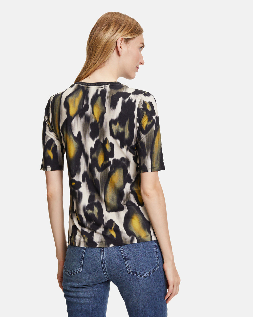 Multi-Color Print Shirt With Ribbed Cuffs