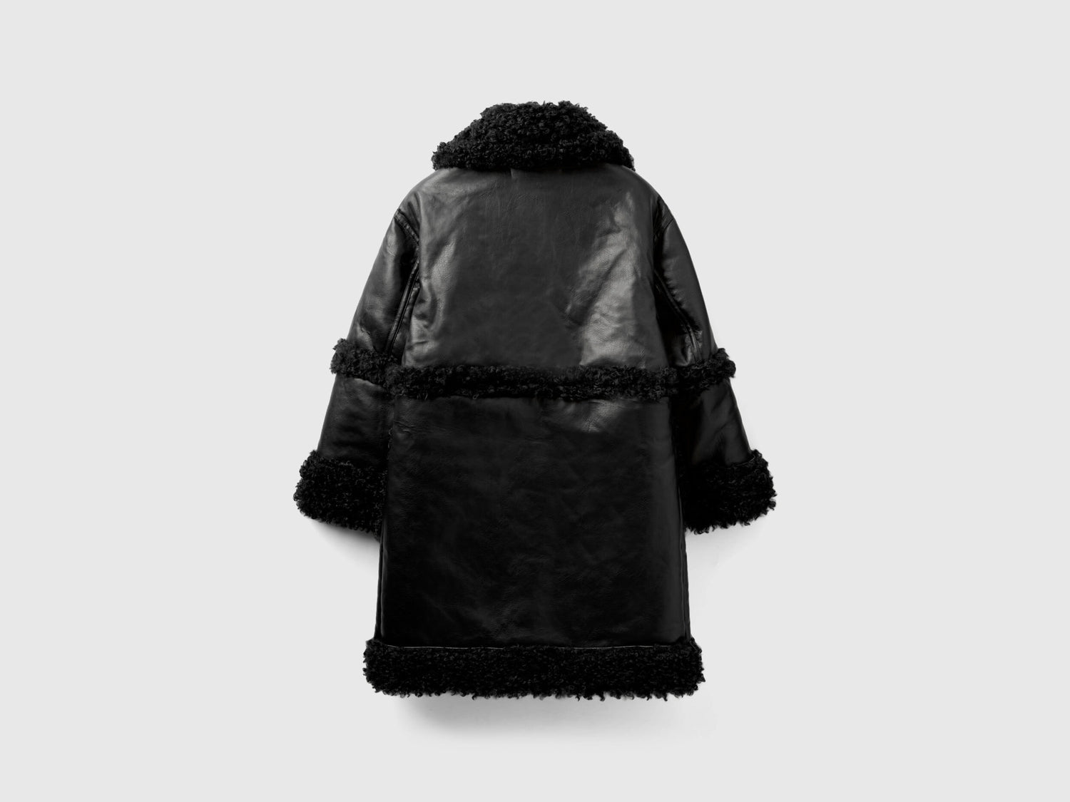 Coat In Imitation Leather With Faux Fur_244NDN04T_100_06