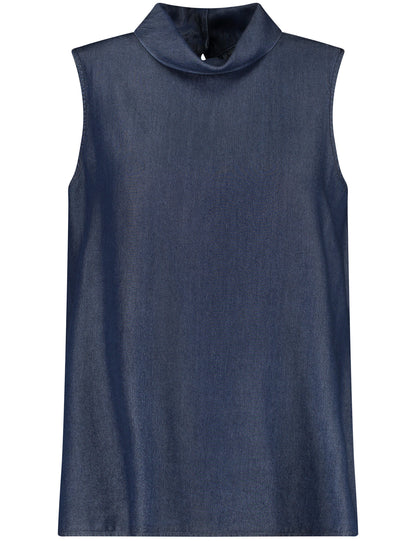 Sleeveless Blouse With A Subtle Sheen