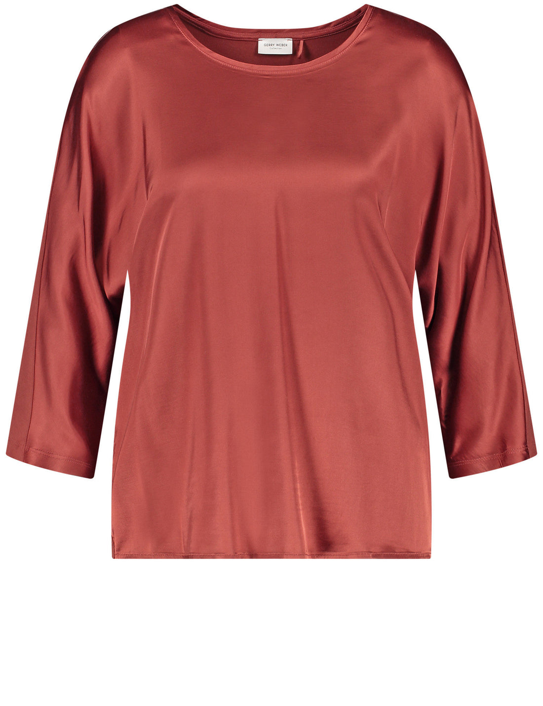 3/4 Sleeve Top With A Fabric Panel And A Subtle Sheen_270229-35033_60703_02