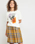 White T-Shirt With A Front Print In Modal Tencel™ Taifun