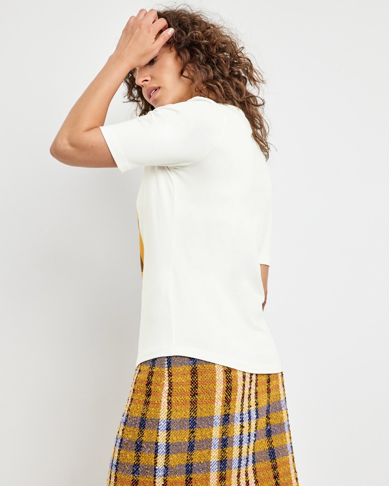 White T-Shirt With A Front Print In Modal Tencel™ Taifun