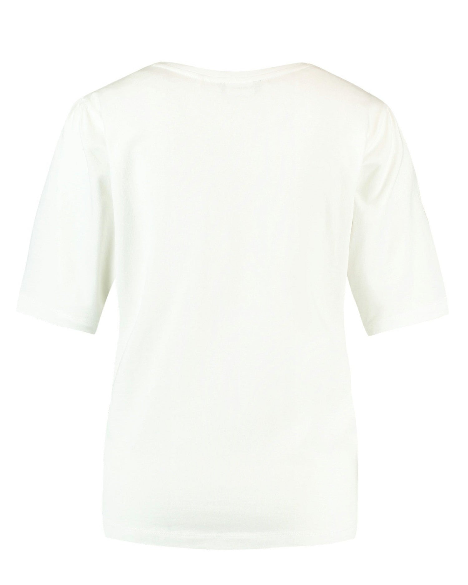 White T-Shirt With A Front Print In Modal Tencel™ Taifun