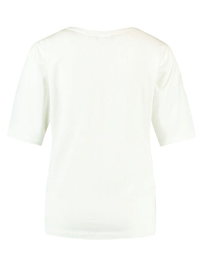 White T-Shirt With A Front Print In Modal Tencel™ Taifun