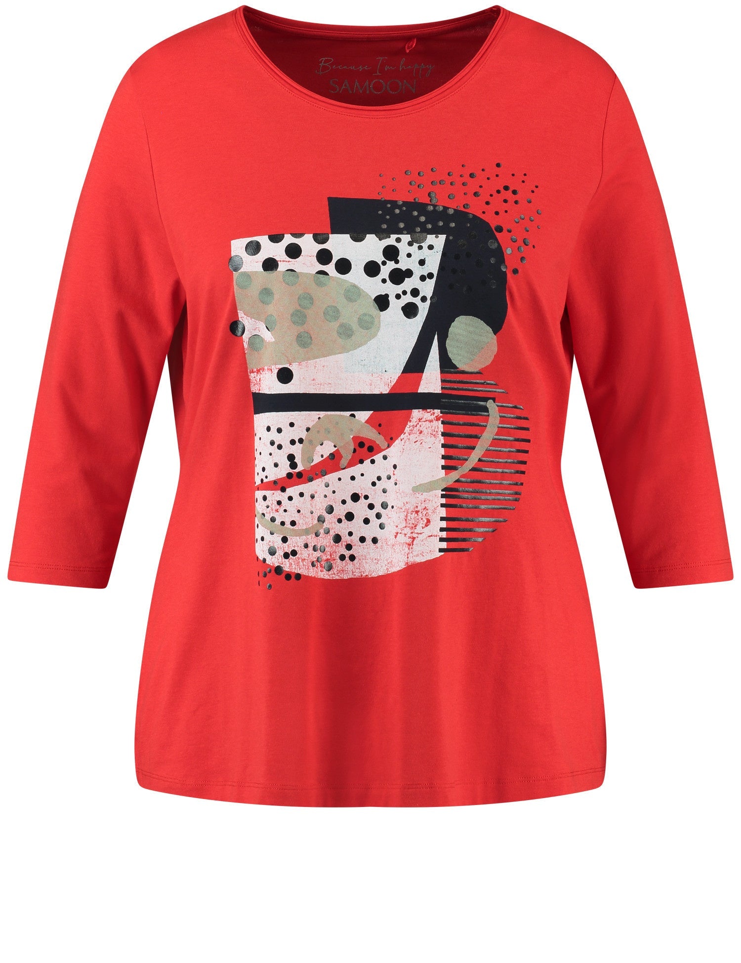 3/4-Sleeve Top With A Front Print Samoon