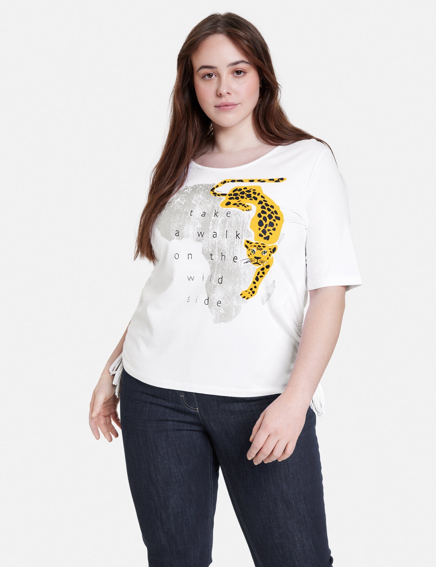 T-Shirt With Side Gathers Samoon