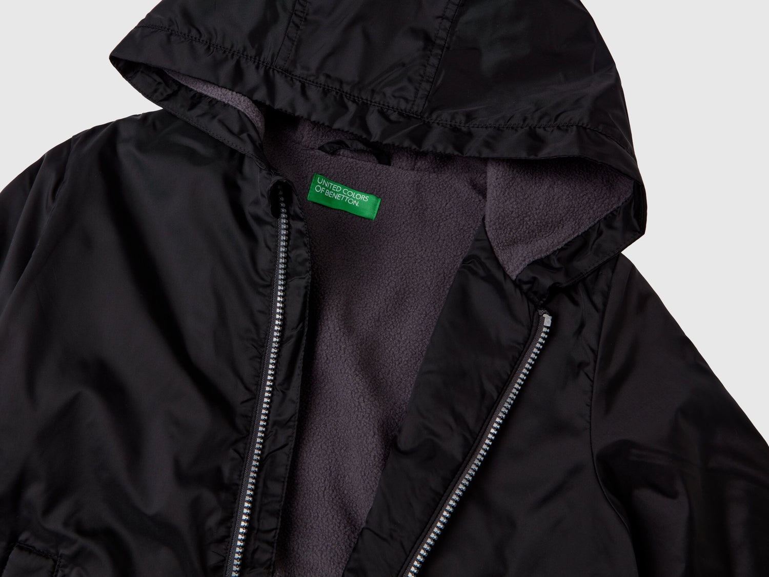 Nylon Jacket With Zip And Hood