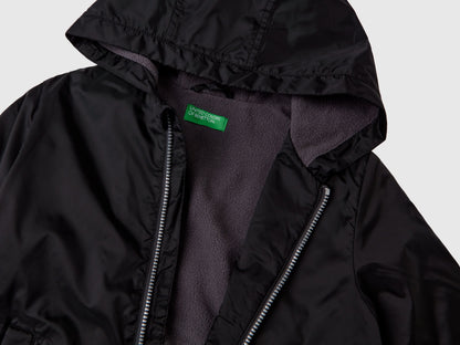Nylon Jacket With Zip And Hood