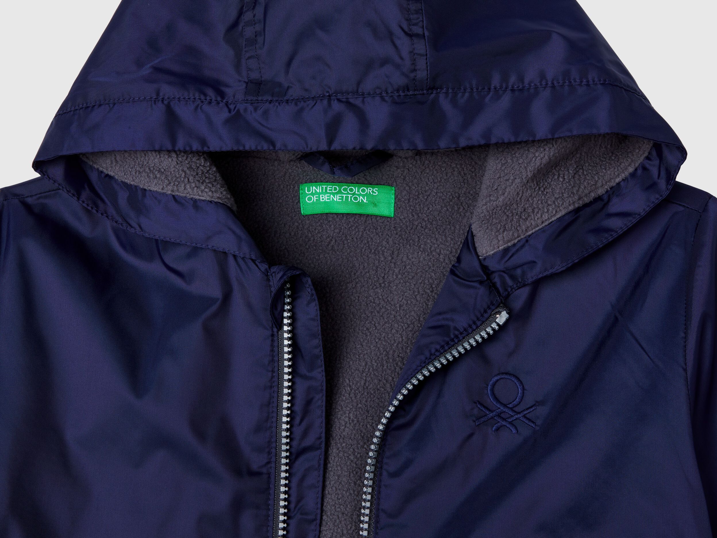 Nylon Jacket With Zip And Hood