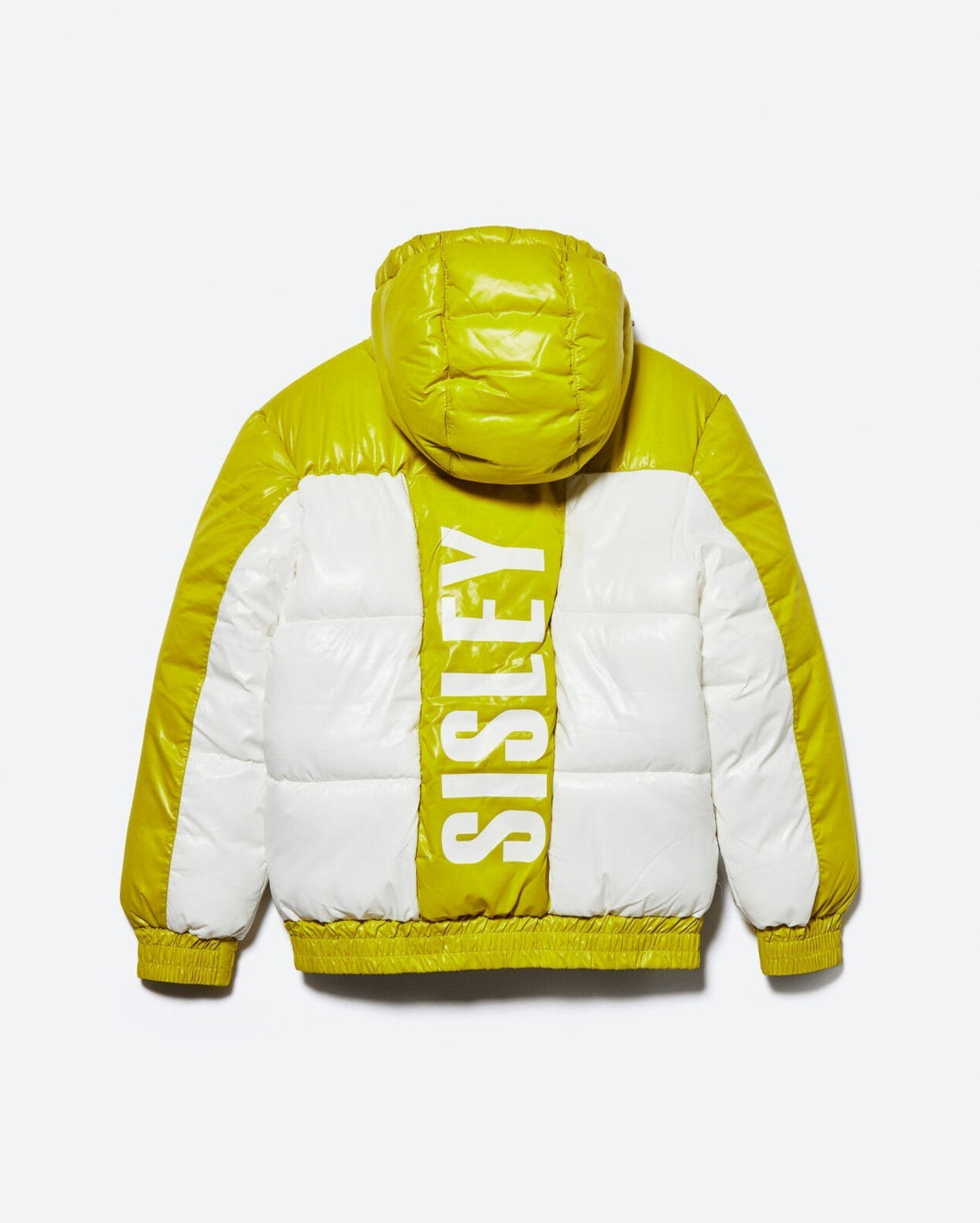 Yellow Padded Jacket With Sisley Print Sisley