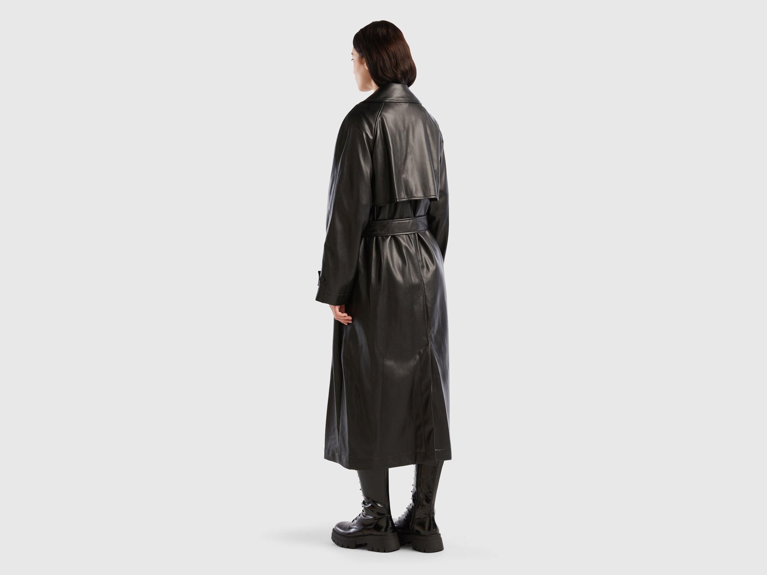 Midi Trench In Imitation Leather Fabric_2QWADN04P_100_02