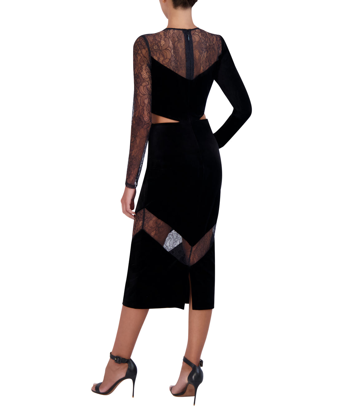 Black Long Sleeve Midi Cocktail Dress