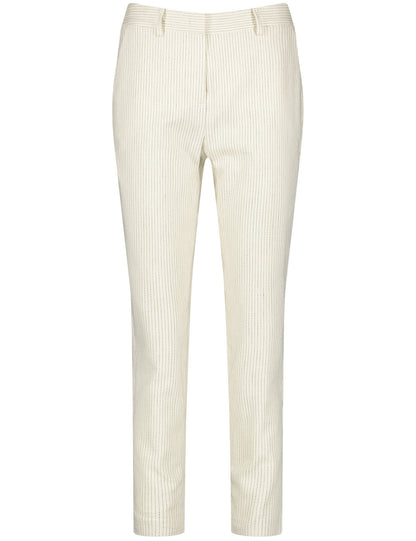 3/4-Length Trousers With Stripes, Slim Fit