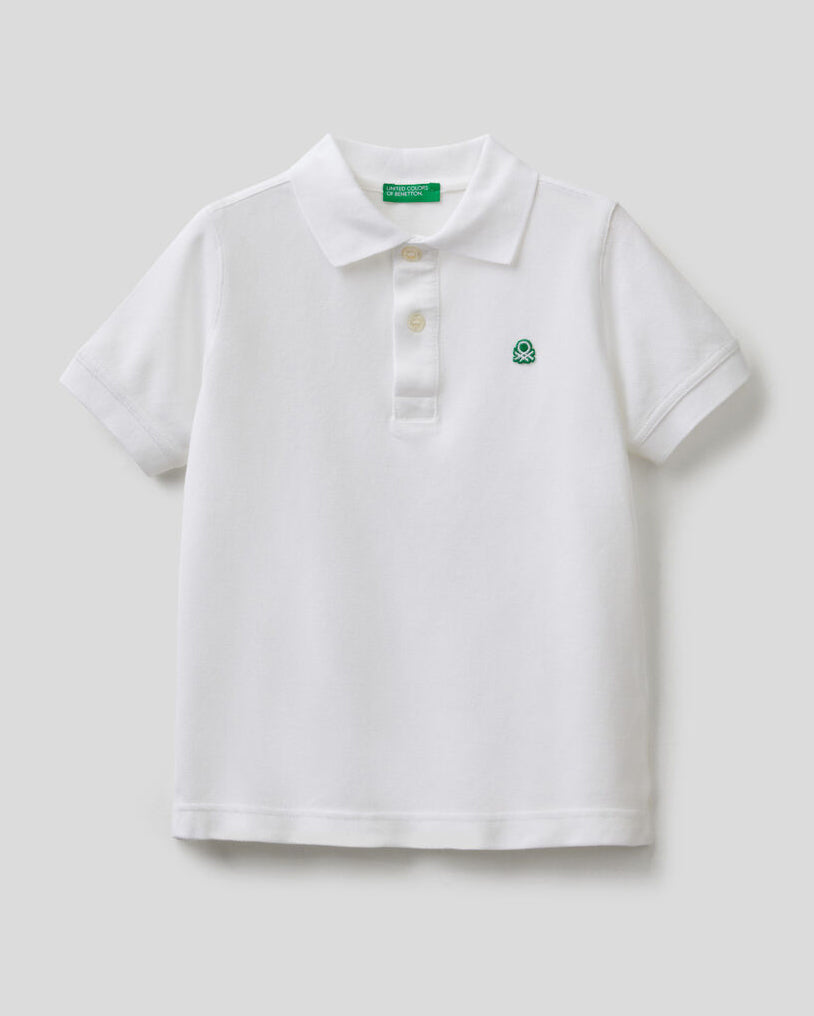 WHITE POLO IN ORGANIC COTTON