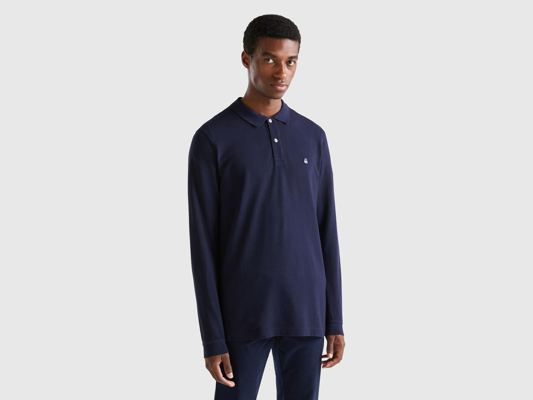 Dark Blue Long Sleeves Polo Shirt_3089J3204_016_01