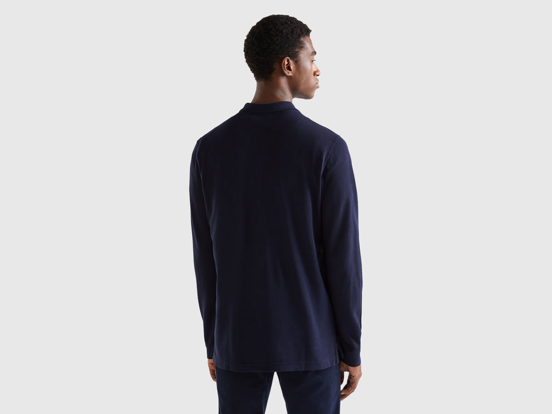 Dark Blue Long Sleeves Polo Shirt_3089J3204_016_02