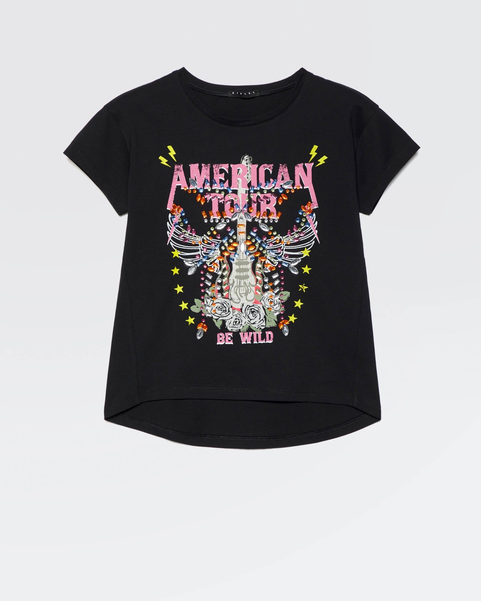 Black T-shirt Sisley