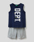 Dark Blue Tank-Top + Short Benetton