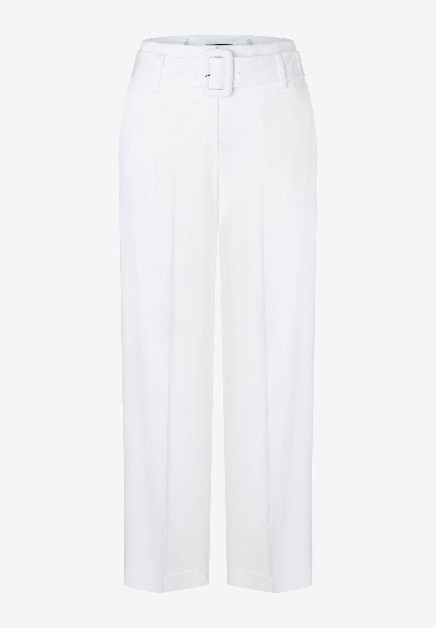 White Cropped Culotte Style Trousers_03