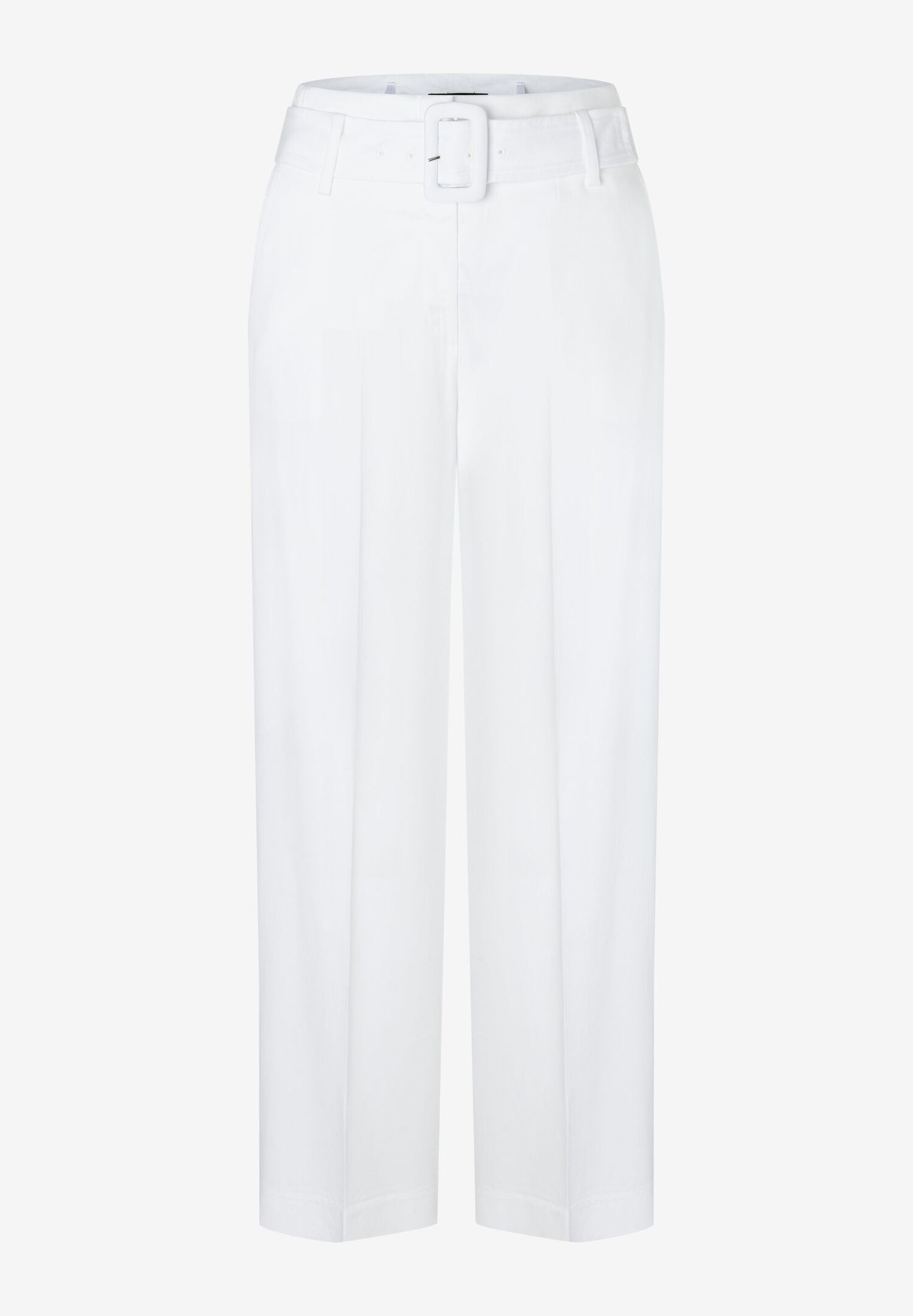 White Cropped Culotte Style Trousers_03