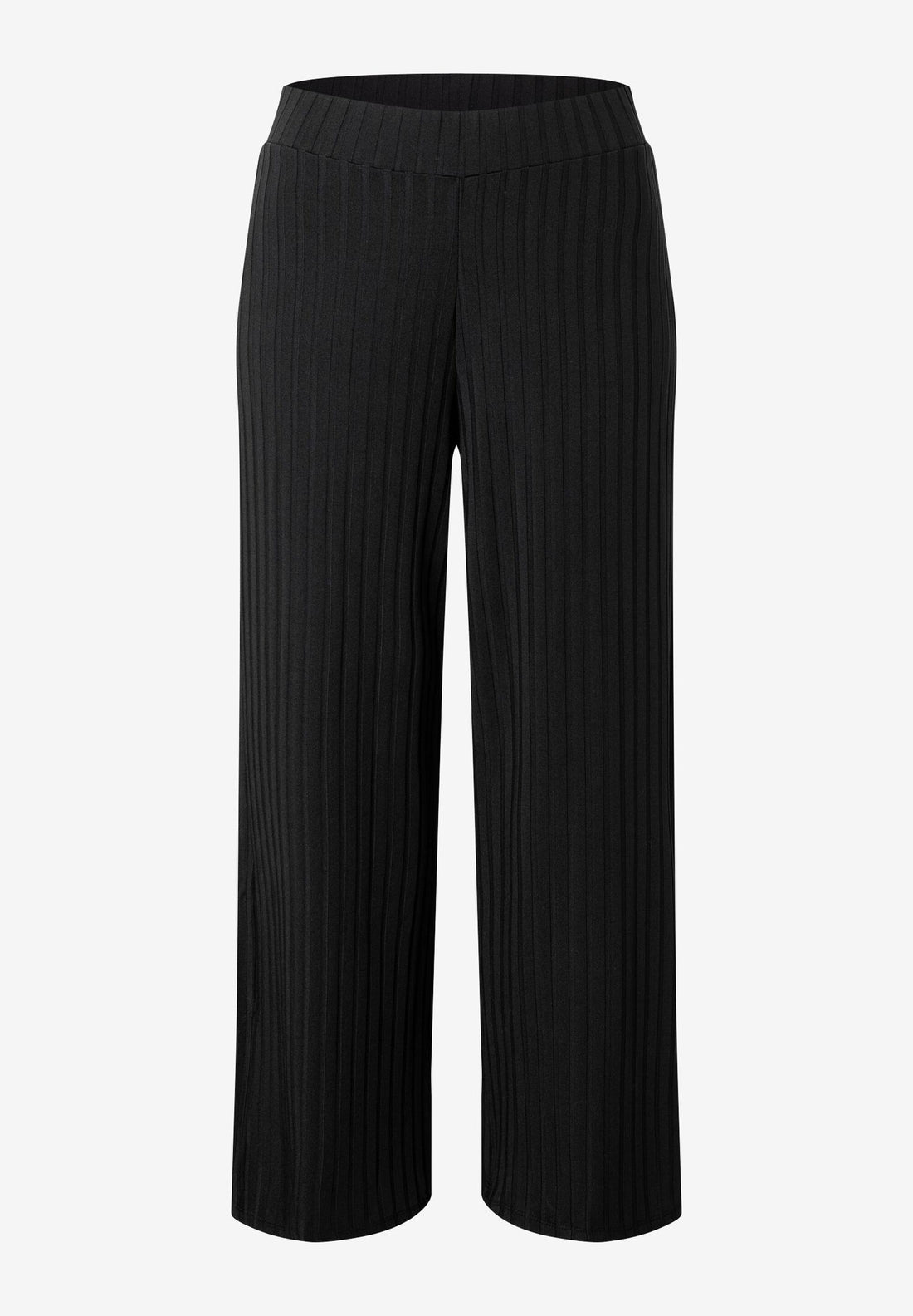 Black Cropped Culotte Style Trousers_02