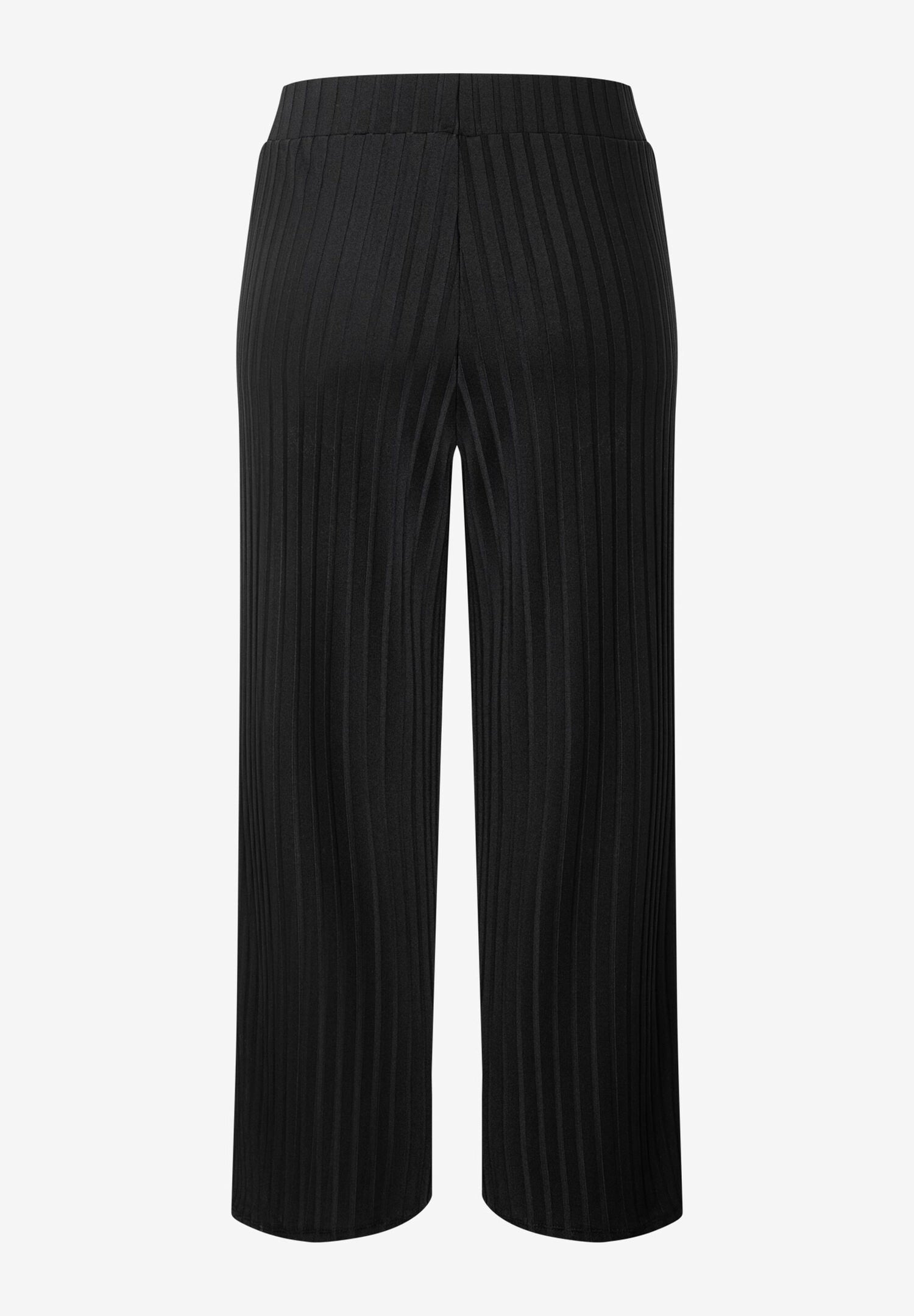 Black Cropped Culotte Style Trousers_03