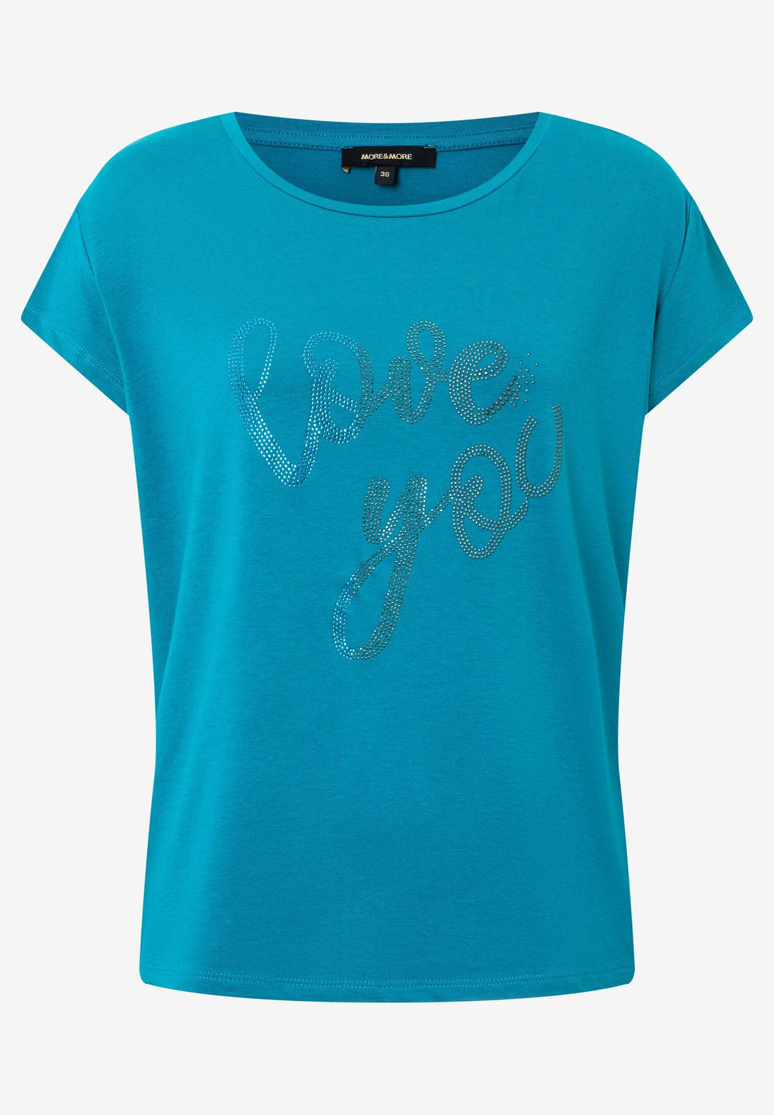 Blue Short Sleeve T-Shirt With Lettering_01