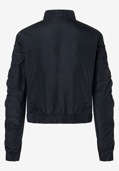 Black Cropped High Neck Bomber Jacket_04