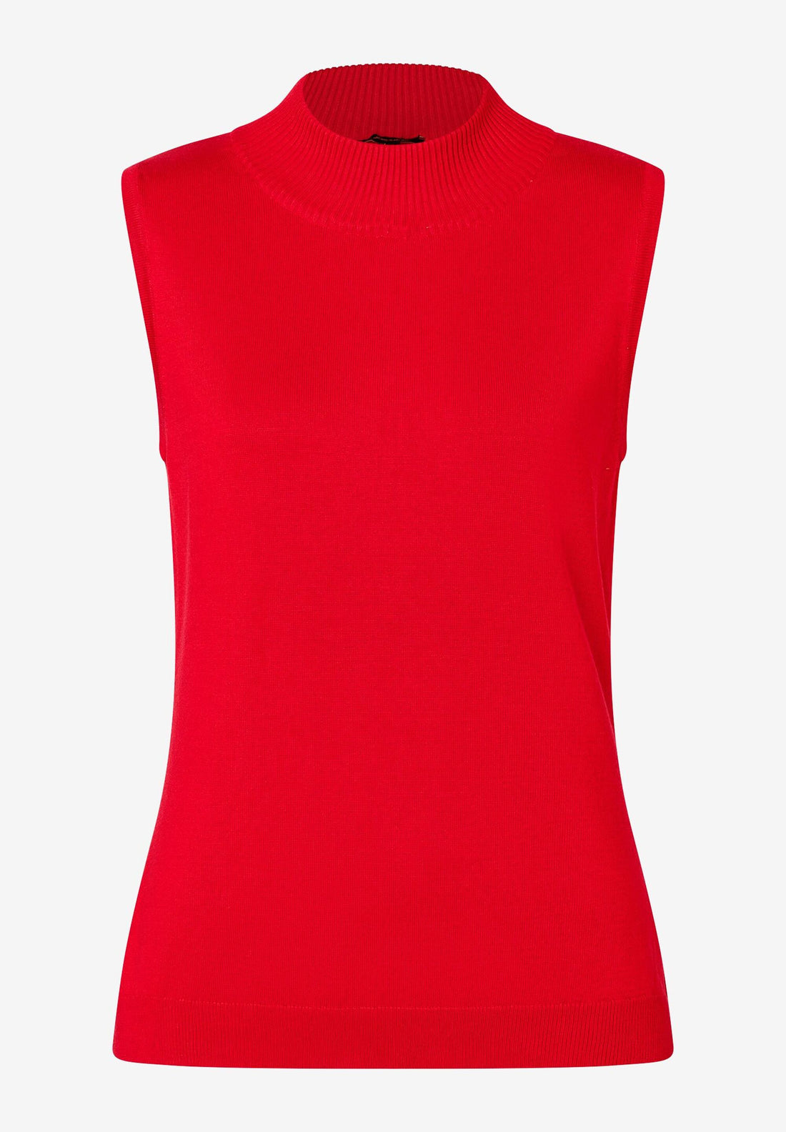 Power Red Sleeveless Top With High Neck_31081053_0523_02