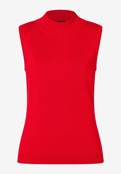 Power Red Sleeveless Top With High Neck_31081053_0523_02