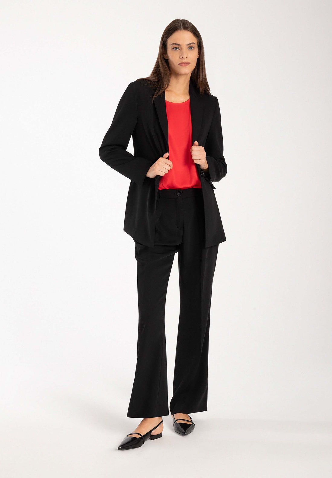 Black Fitted Long Blazer_31086001_0790_02