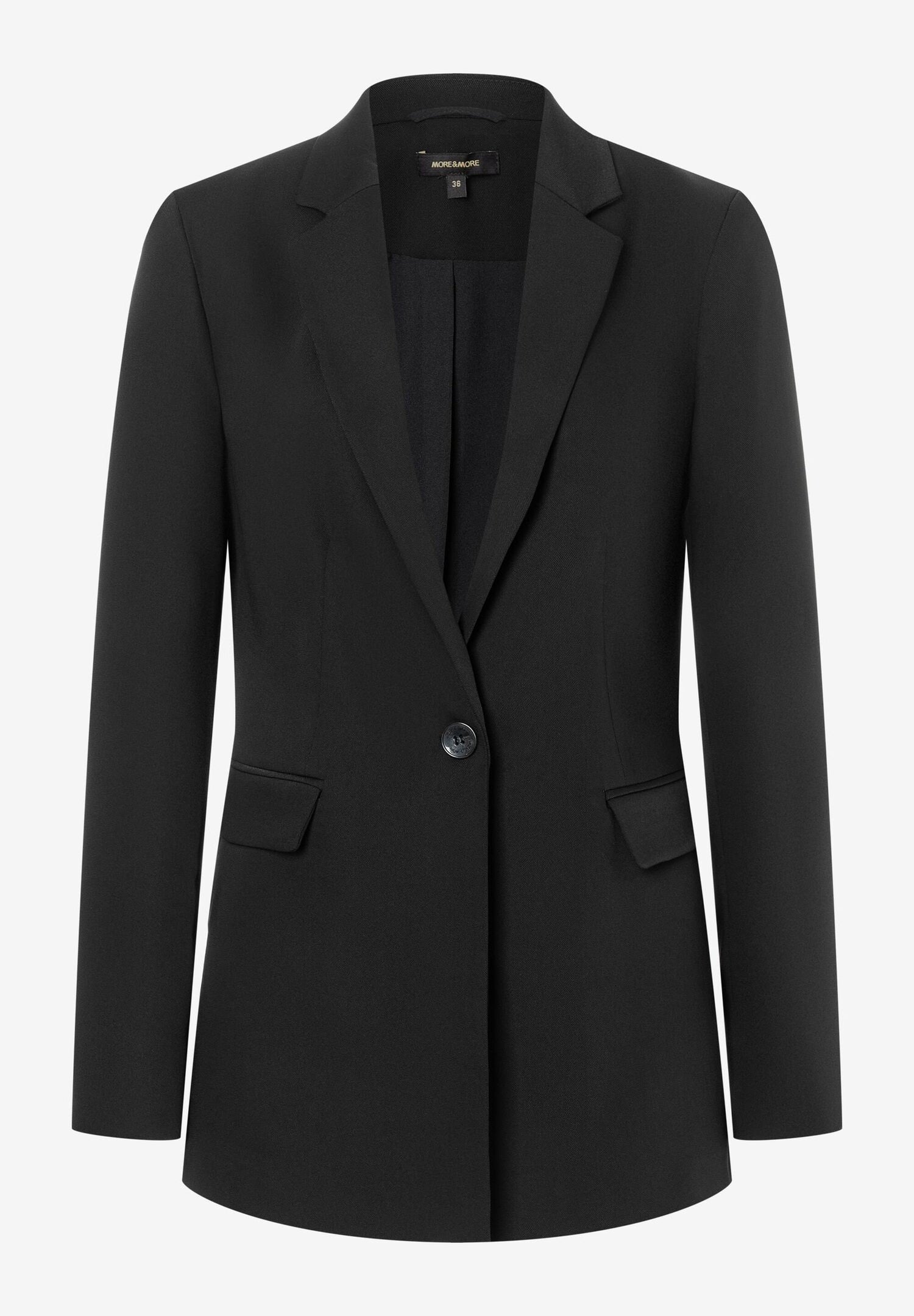 Black Fitted Long Blazer_31086001_0790_05