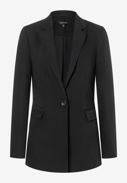 Black Fitted Long Blazer_31086001_0790_05