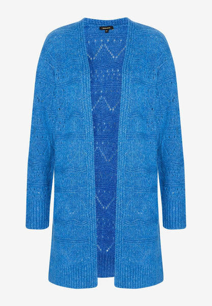 Blue Cardigan With Openwork Pattern_31111200_0338_04