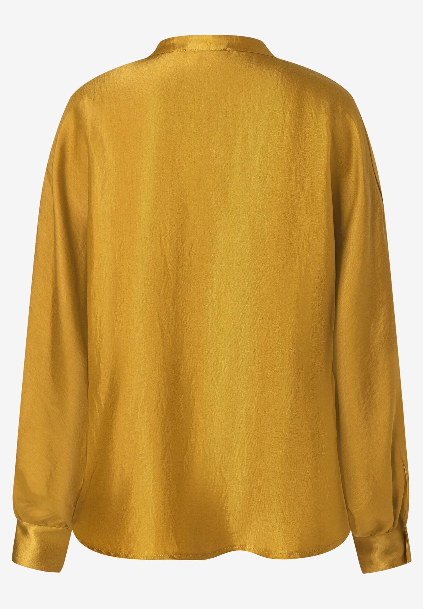 Mustard Yellow Satin Blouse With Bow_31122056_0175_04