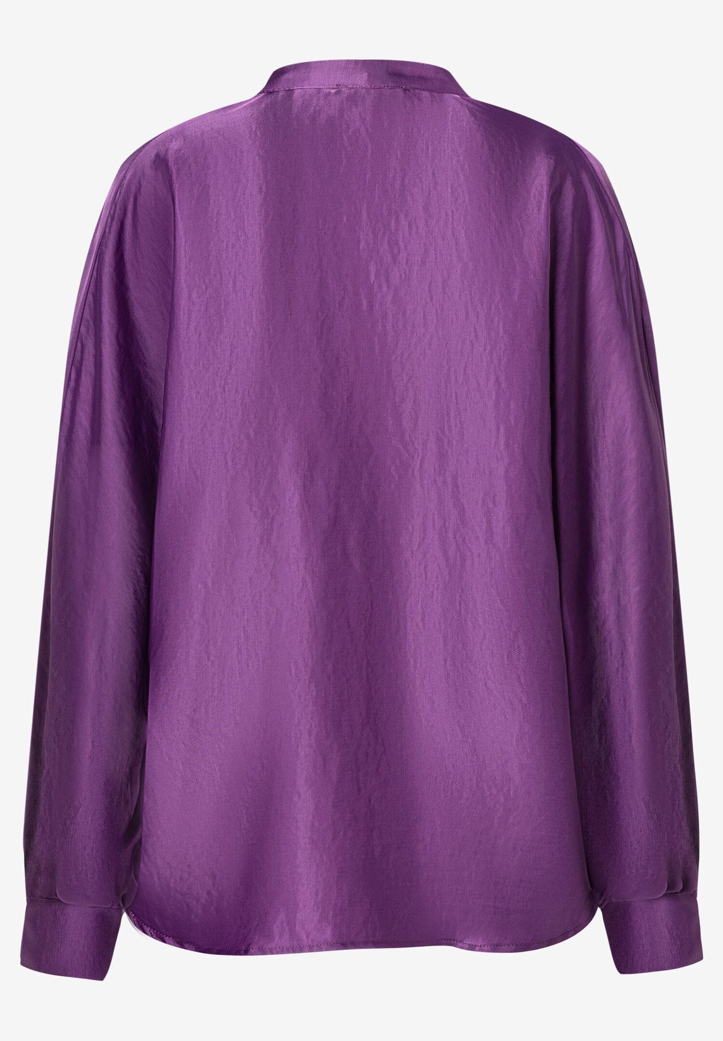 Dark Lilac Satin Blouse With Bow_31122056_0874_05