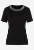 Black T-Shirt With Embellished Neckline_31650082_0790_01