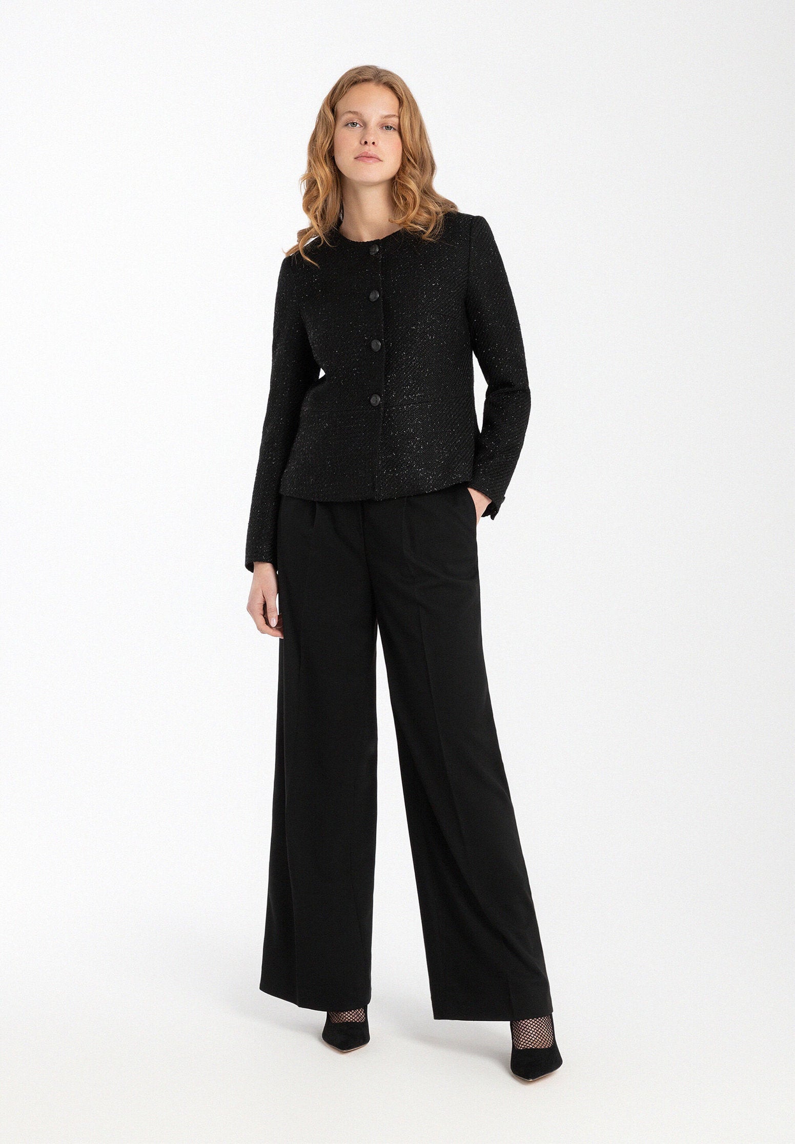 Black Structured Jacket With Lurex_31656081_2790_02