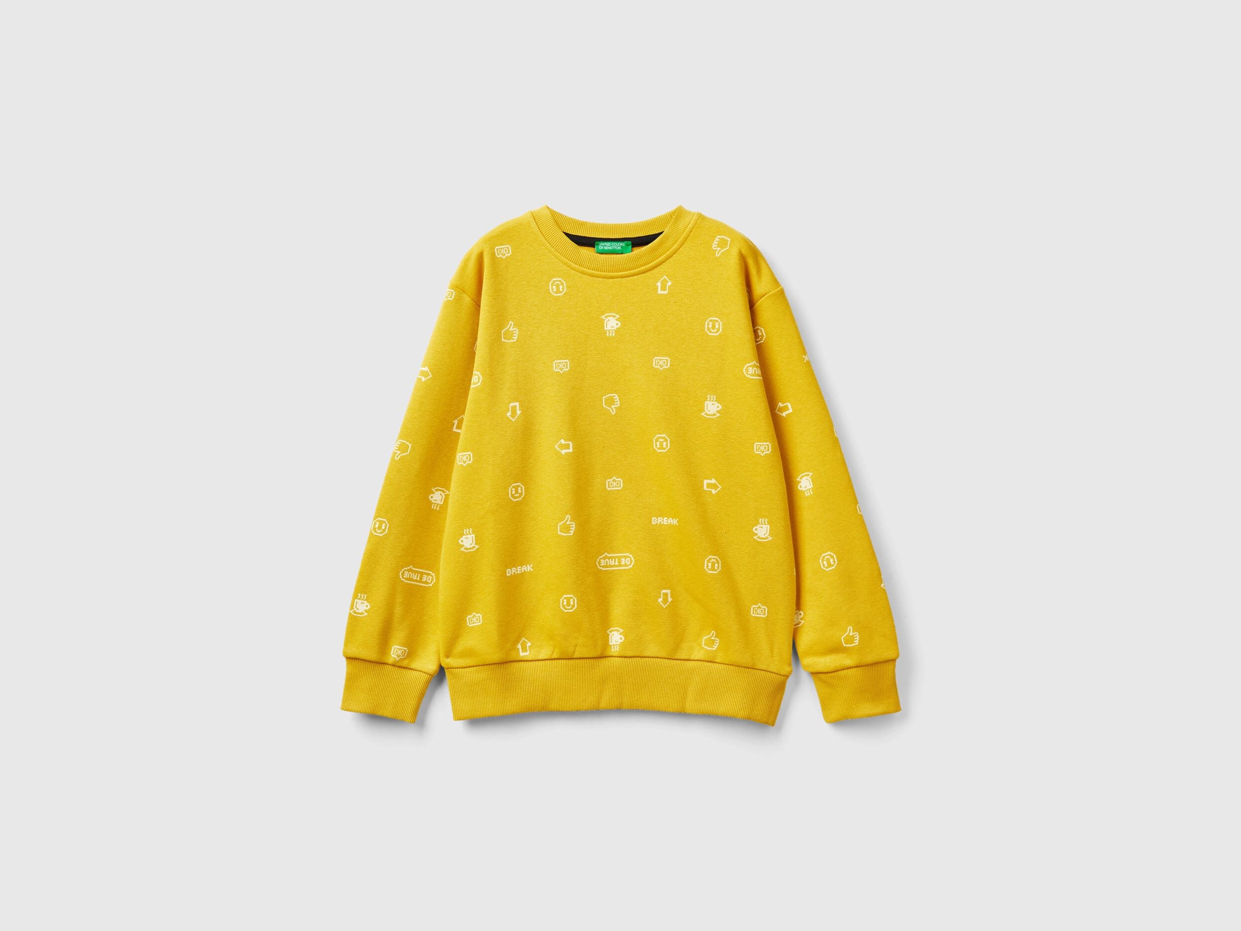 Mustard Yellow Printed Sweatshirt